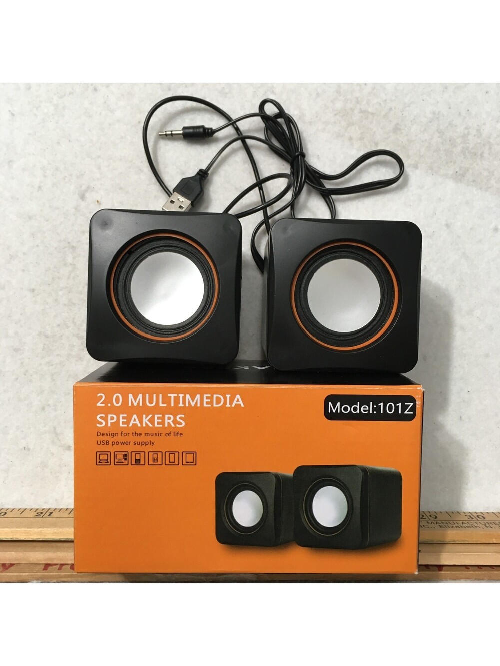 2.0 Mini Multimedia Computer Speakers USB Powered Model 101Z Black